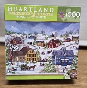 Heartland Collection "Snowy Village" by Bonnie White 1,000 Piece Jigsaw Puzzle